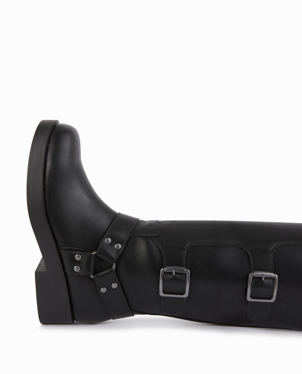 Bottes esprit motard avec brides et boucles noir - Pimkie