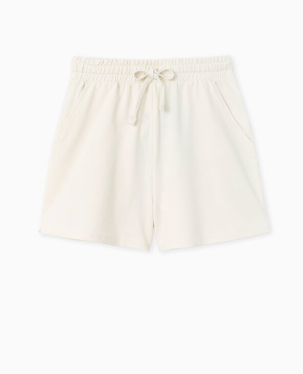Short en molleton taille élastiquée blanc - Pimkie