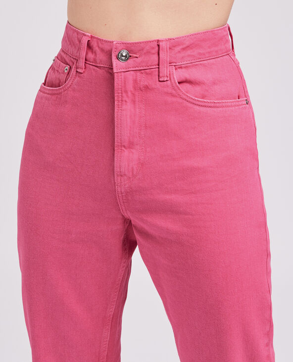 Jean droit taille haute rose fuchsia - Pimkie