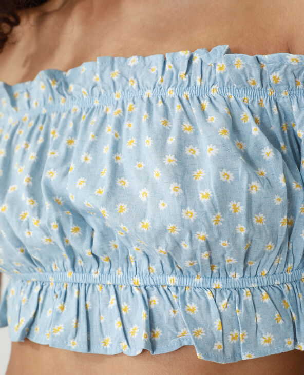 Crop top fleuri bleu - Pimkie