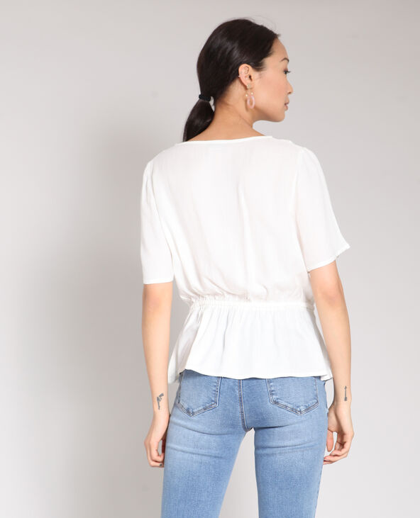 Blouse à col V blanc - Pimkie
