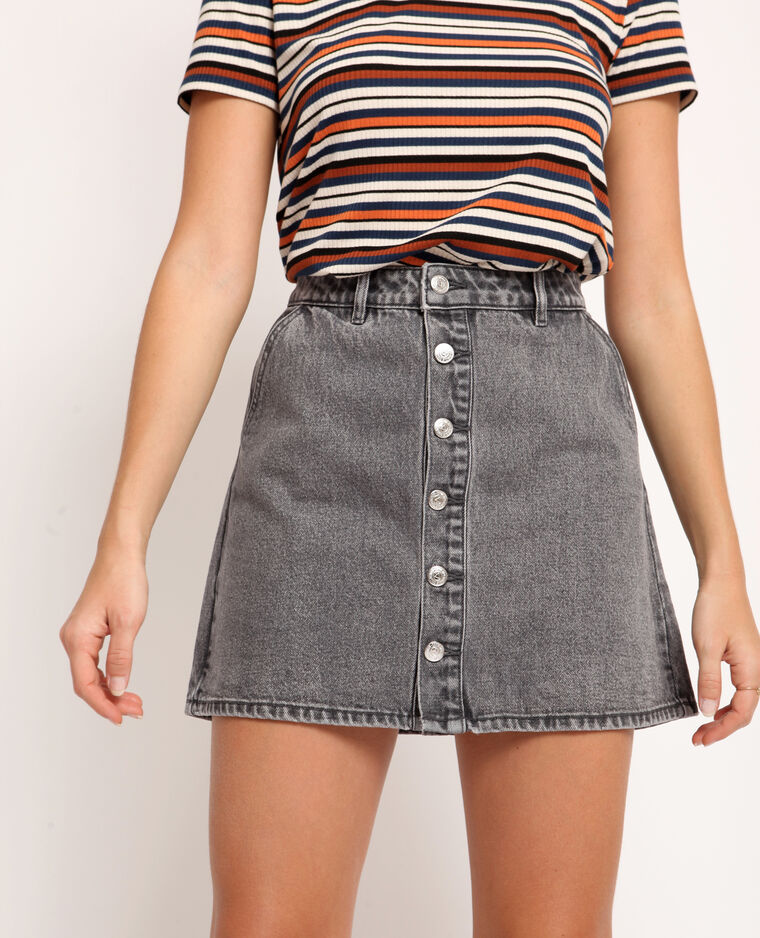 Jupe en jean gris clair - Pimkie