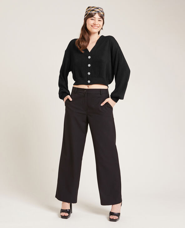 Pull effet gilet en maille côtelée noir - Pimkie