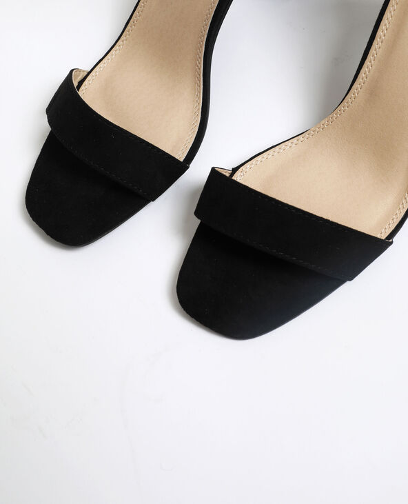 Sandales à talons microfibre noir - Pimkie