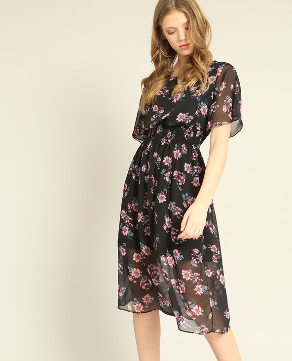 Robe à fleurs noir - Pimkie