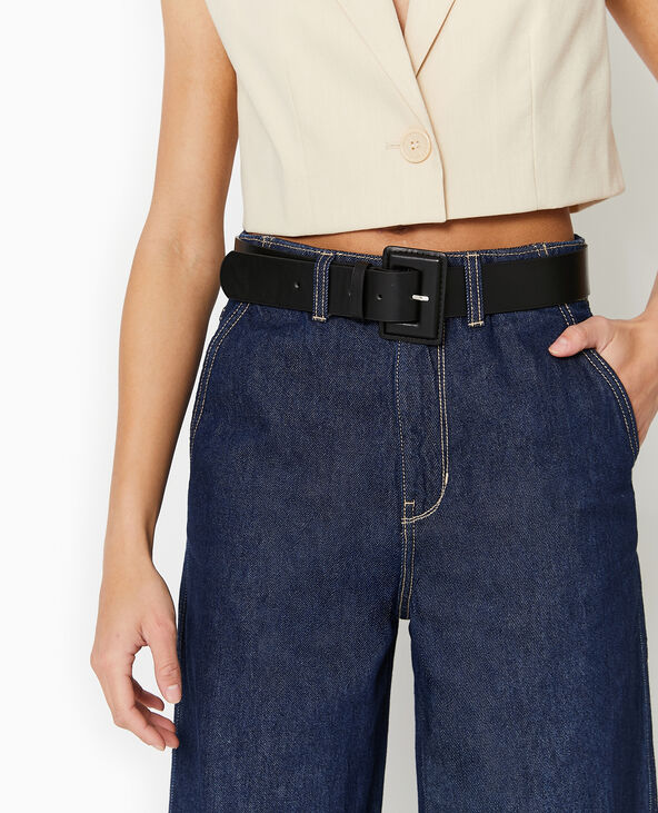 Ceinture avec boucle rectangulaire noir - Pimkie