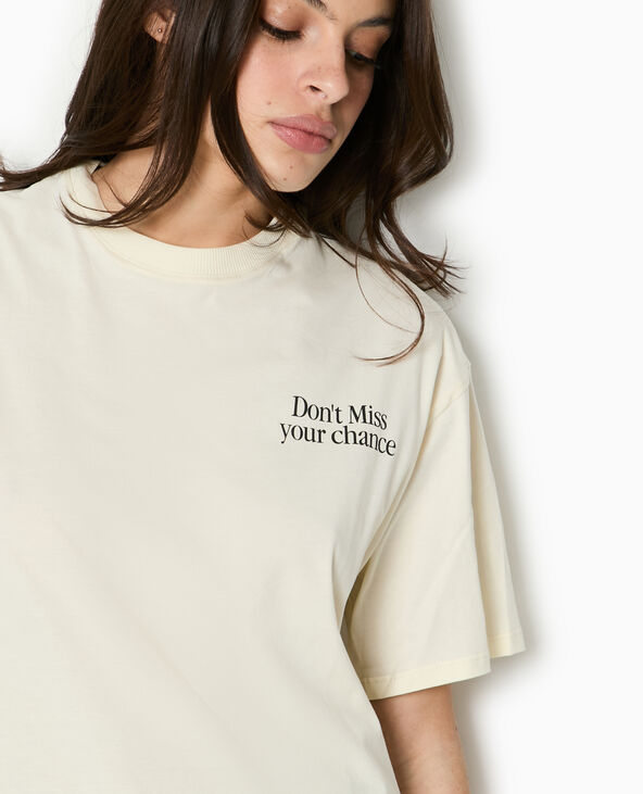 T-shirt oversize avec print devant et dos blanc - Pimkie