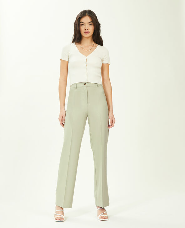 Pantalon droit city vert de gris - Pimkie