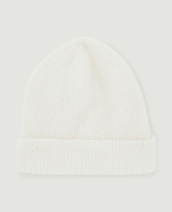 Bonnet en maille fluffy écru - Pimkie