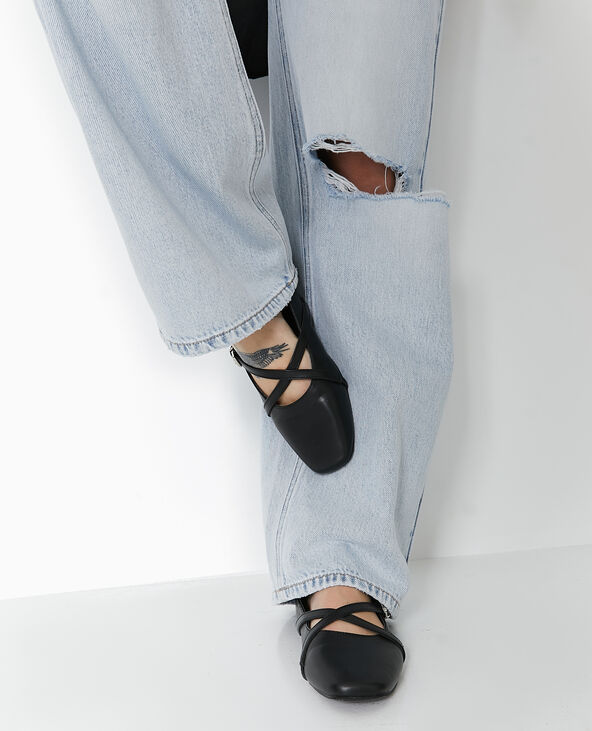 Ballerines avec brides croisées noir - Pimkie