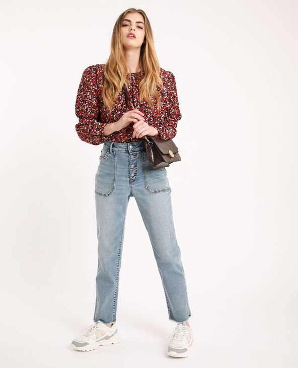 Blouse à fleurs noir - Pimkie