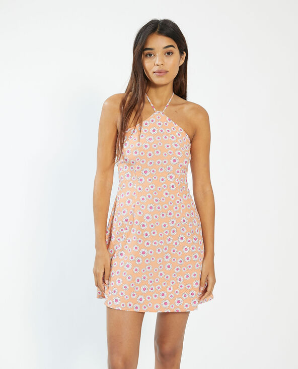 Robe dos nu à fleurs orange - Pimkie