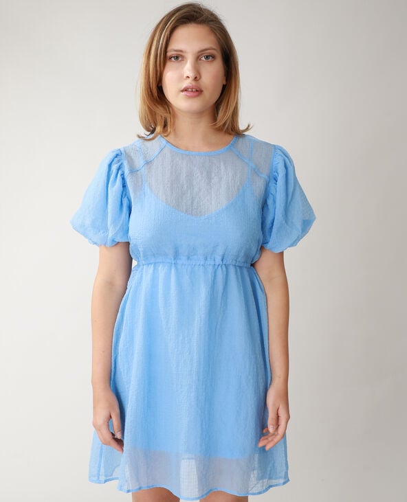 Robe gaufrée bleu - Pimkie