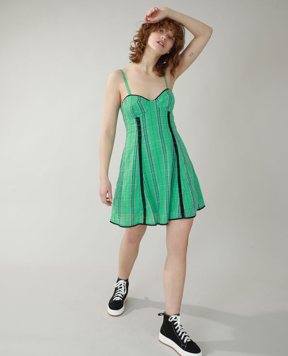 Robe à carreaux vert - Pimkie