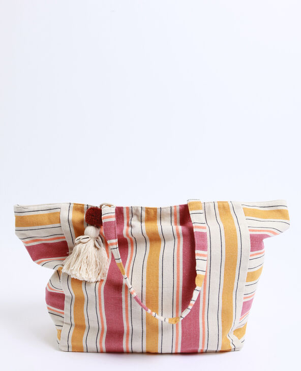 Grand sac de plage beige - Pimkie