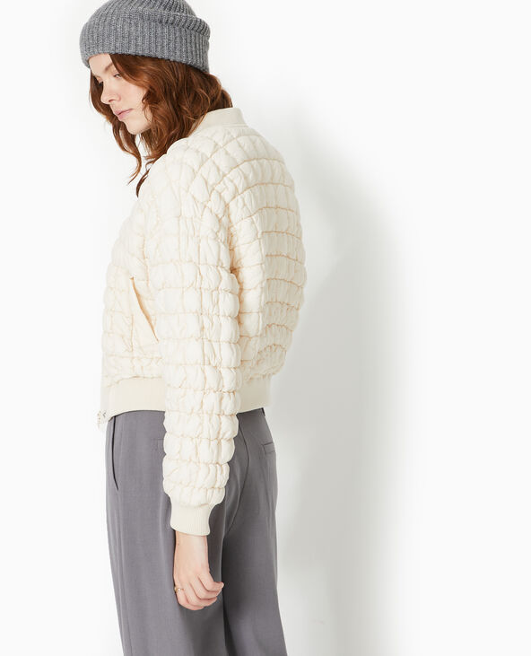 Blouson matelassé forme bomber blanc - Pimkie