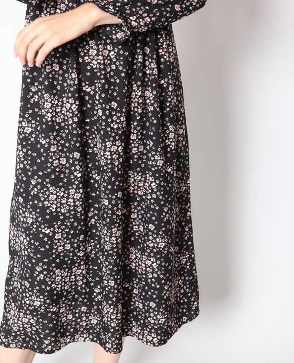 Robe longue à fleurs noir - Pimkie