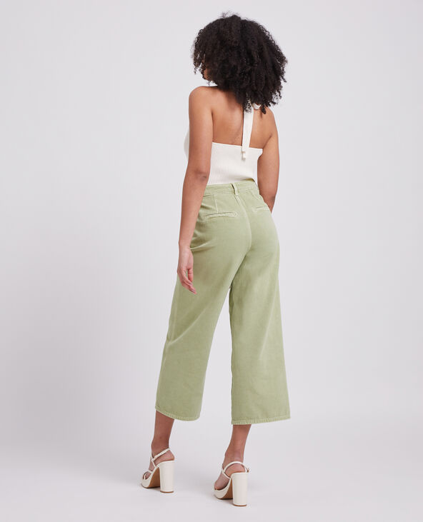 Jean wide taille haute vert de gris - Pimkie