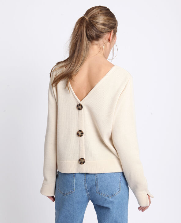 Pull col V rose clair - Pimkie