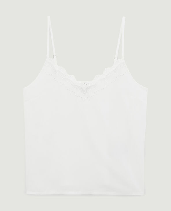 Top dentelle fines bretelles blanc - Pimkie