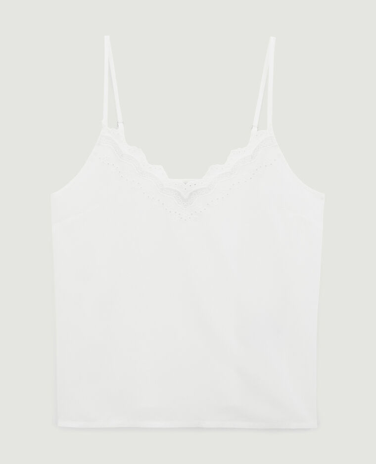Top dentelle fines bretelles blanc cassé - Pimkie