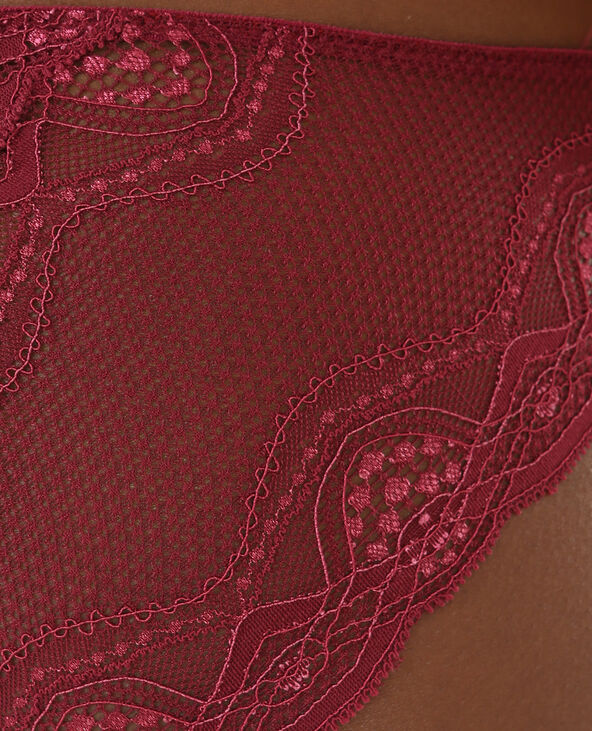 Culotte dentelle bordeaux - Pimkie