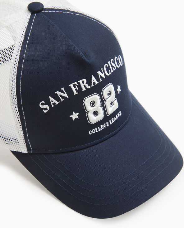 Casquette tissu et mesh avec broderie bleu marine - Pimkie