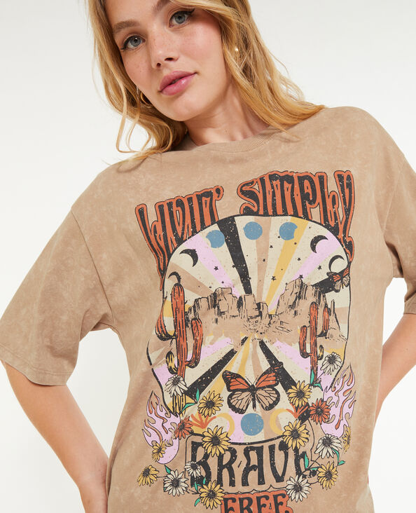 T-shirt oversize avec imprimé camel - Pimkie