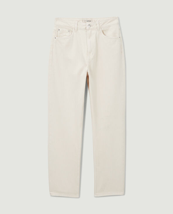 Jean droit taille haute beige - Pimkie