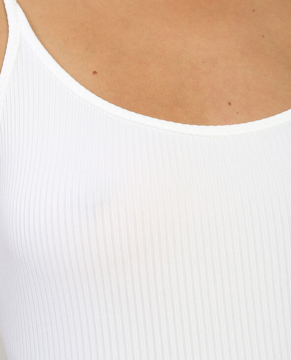 Body en maille côtelée blanc - Pimkie