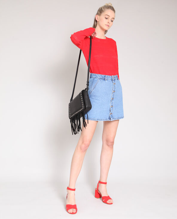 Pull ajouré rouge - Pimkie