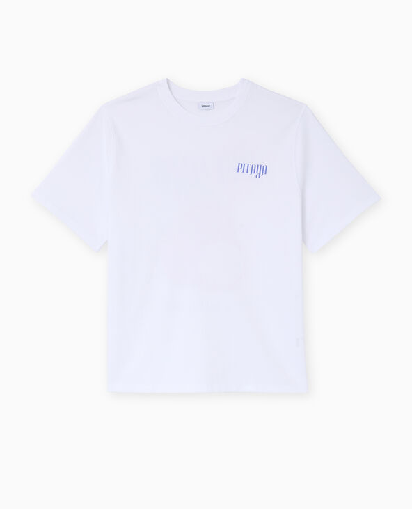 T-shirt oversize avec print poitrine et dos blanc - Pimkie