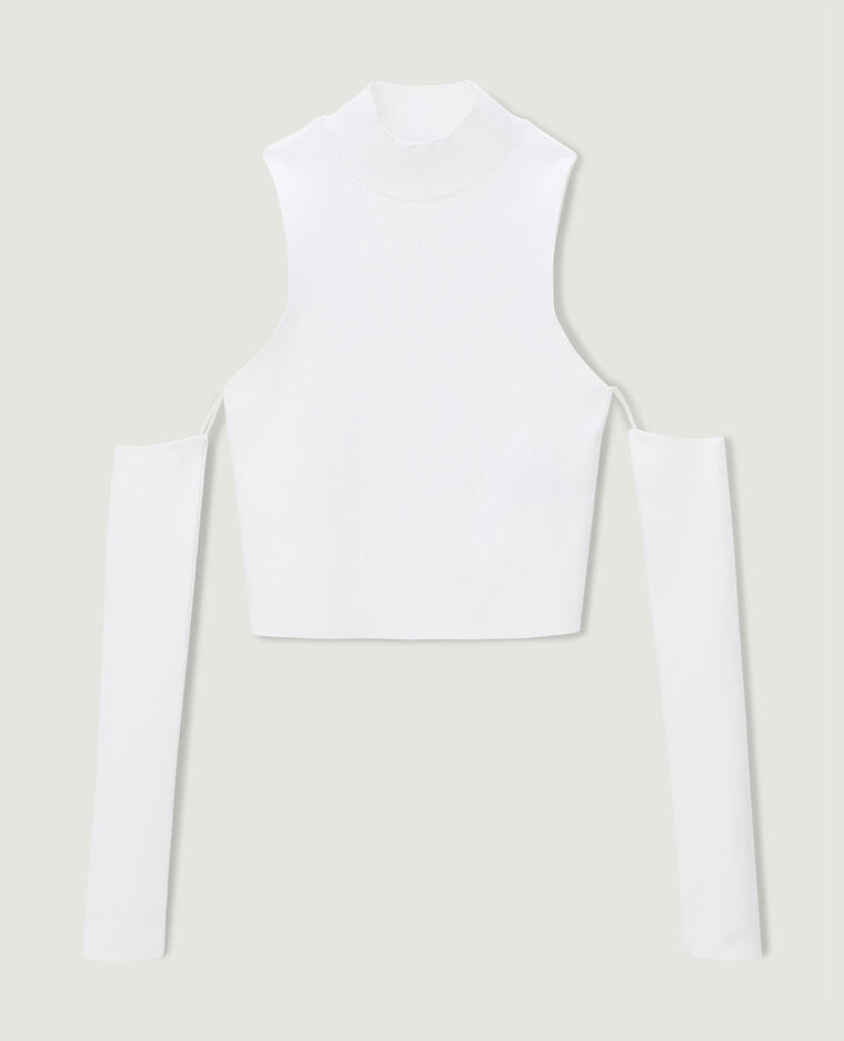 Top en maille manches amovibles blanc - Pimkie