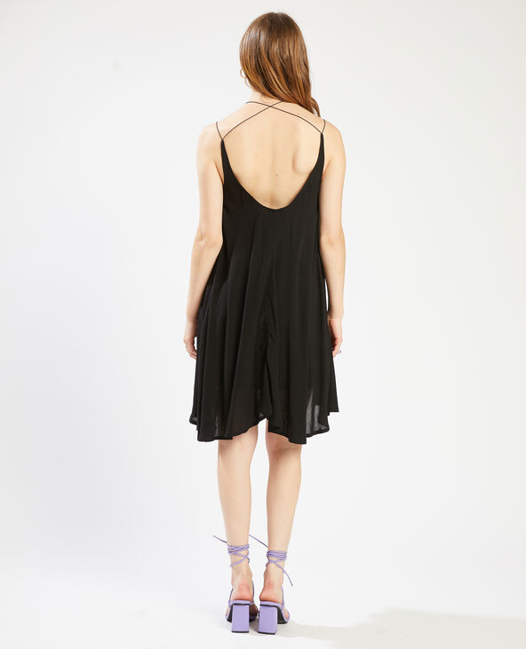 Robe courte bretelles croisées noir - Pimkie