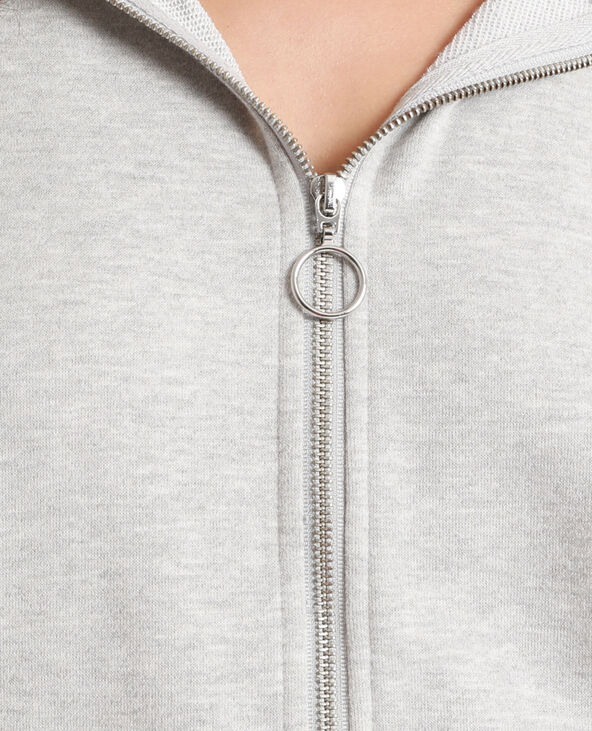 Sweat à capuche zippé gris chiné - Pimkie