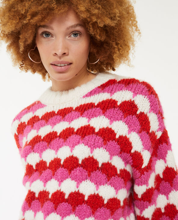 Pull en maille motif écailles rose - Pimkie