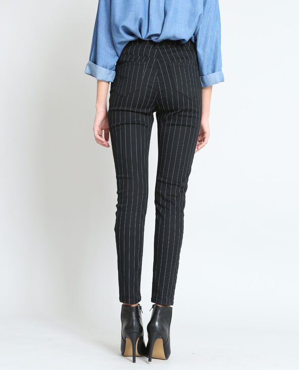 Pantalon skinny rayé noir - Pimkie