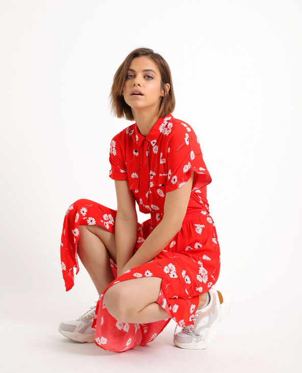 Robe longues à manches courtes rouge - Pimkie