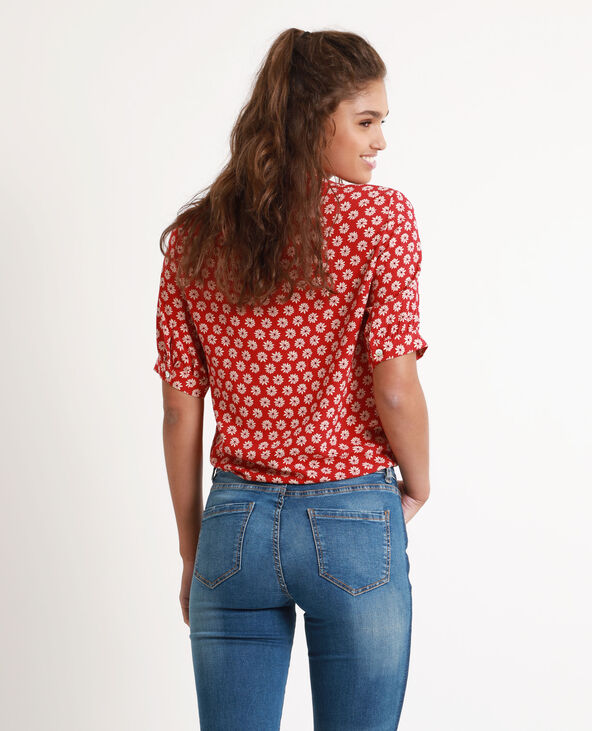 Chemisier fleuri rouge - Pimkie