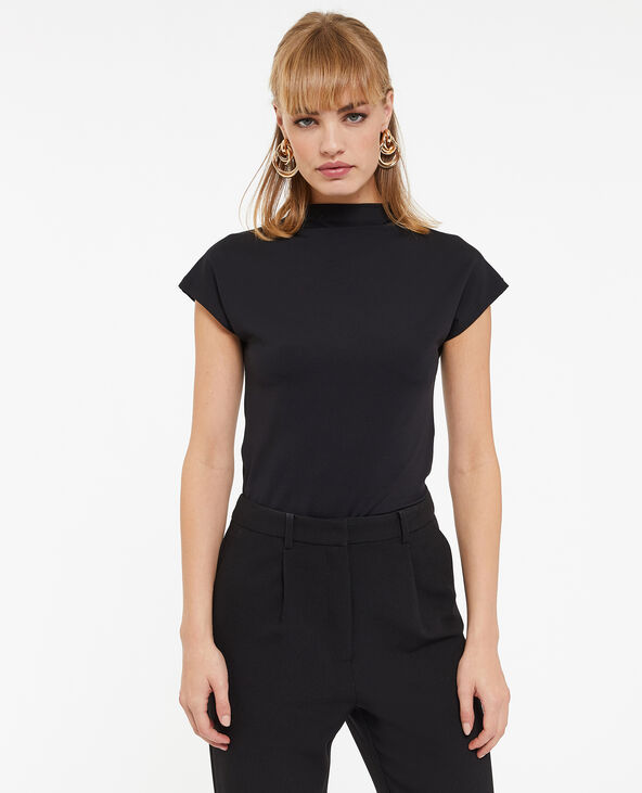 Top col montant en maille gainante noir - Pimkie