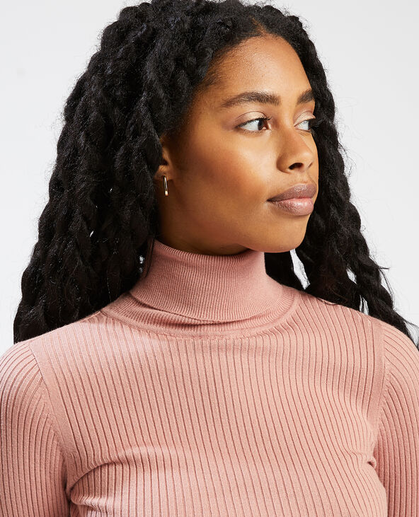 Pull col roulé maille côtelée lilas - Pimkie
