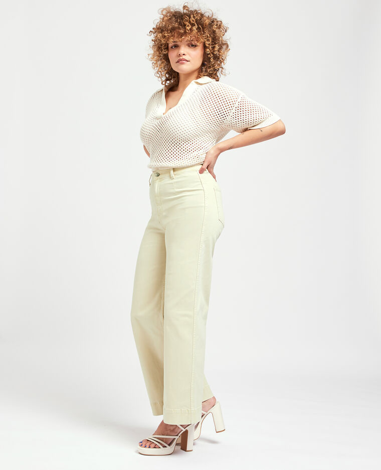 Jean wide taille haute écru - Pimkie