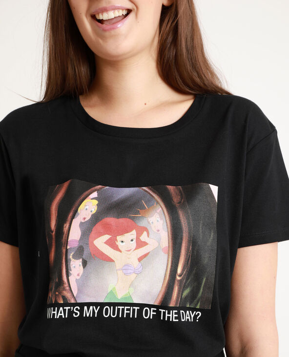 T-shirt La petite sirène noir - Pimkie