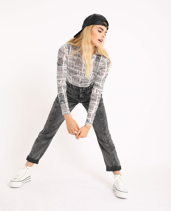 T-shirt en mesh blanc - Pimkie