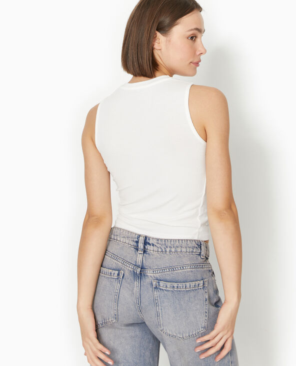 Top sans manches avec strass en all over blanc - Pimkie
