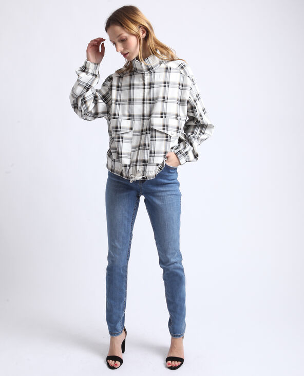 Blouson à carreaux blanc - Pimkie
