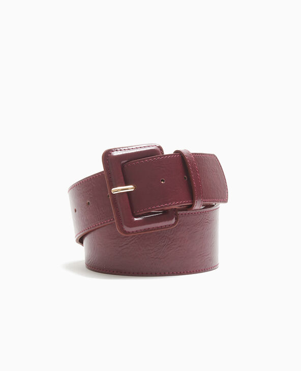 Ceinture large en simili cuir bordeaux - Pimkie