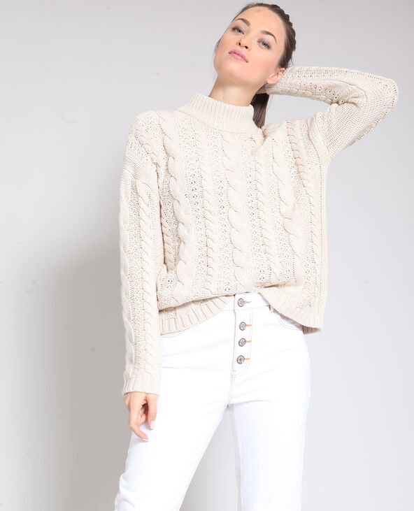 Pull à torsades blanc - Pimkie