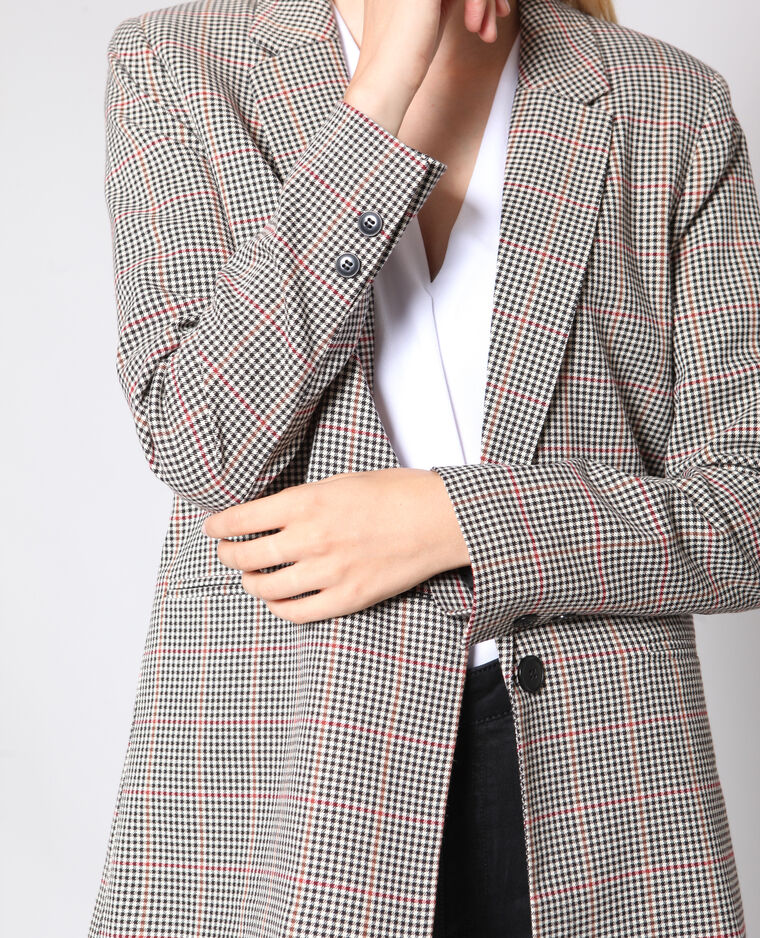 Blazer à carreaux noir - Pimkie