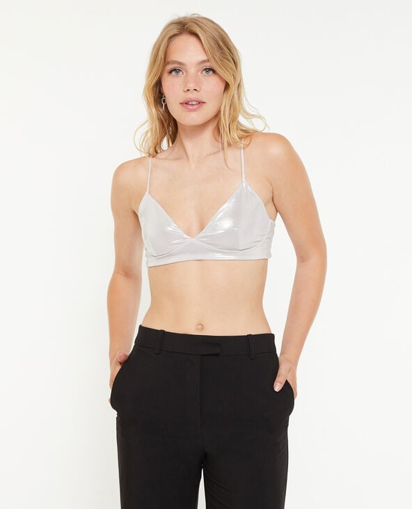 Brassière maille brillante gris clair - Pimkie